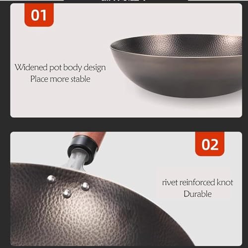 Wok ultraligero de titanio con tapa y mango frío miniatura 5