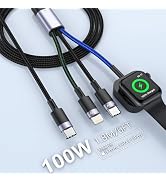 【2025新登場】充電ケーブル 3in1 充電コード 100W PD対応 5A急速充電 Lighting+Watch+USB C 3台同時給電可能 iPhone 16 15、Galaxy S24...