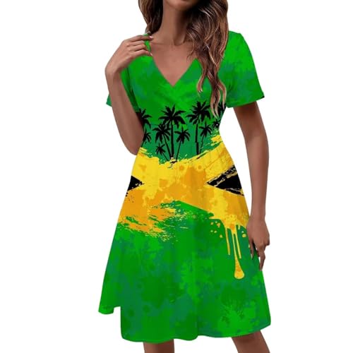 Image of Women's Summer Formal Dresses Short Sleeve Wrap V Neck Dresses Bridesmaid Wedding Guest Dress with Pockets