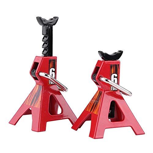 Focket 6 Ton Capacity Jack Stands, 2pcs Height Adjustment Portable Metal RC Jack Stands Repairing Tool Simulation Jack Toy Stands with Oversized Saddles for RC 4WD D90 CC01 SCX10 RC Truck