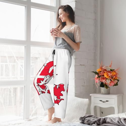 Pantalon de pyjama polyester doux femme avec poches amples imprimé danois - 7