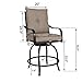 Rimba Outdoor Swivel Chairs Height Patio Counter Bar Stools with Beige Cushions (Set of 4)