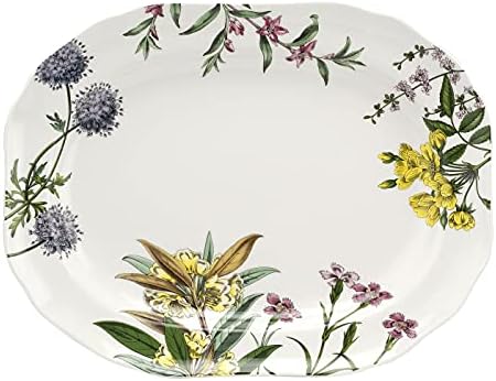 Spode Stafford Blooms Oval Platter | 14 Inch Serving Platter for Dessert, Appetizers, and Snacks | Made from Fine Porcelain | Microwave and Dishwasher Safe