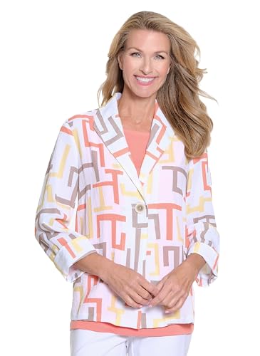 MULTIPLES Women's 3/4 Turn-Up Sleeve 1-Button Front Shawl Collar Jacket