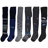 HighClassStyle 6er Pack Jungen Strumpfhosen Kids Strümpfe 80% Baumwolle Bunt Gr. 86-128 Art.00. (5-6 (110-116), Muster 003)