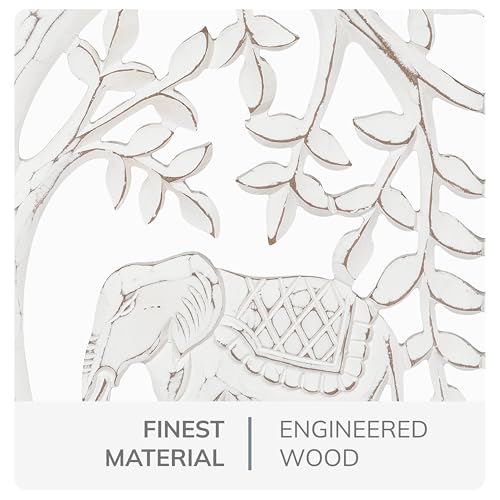 Image of JFY Designs Delmore Hand Carved Wooden Wall Panels Bedroom Decor