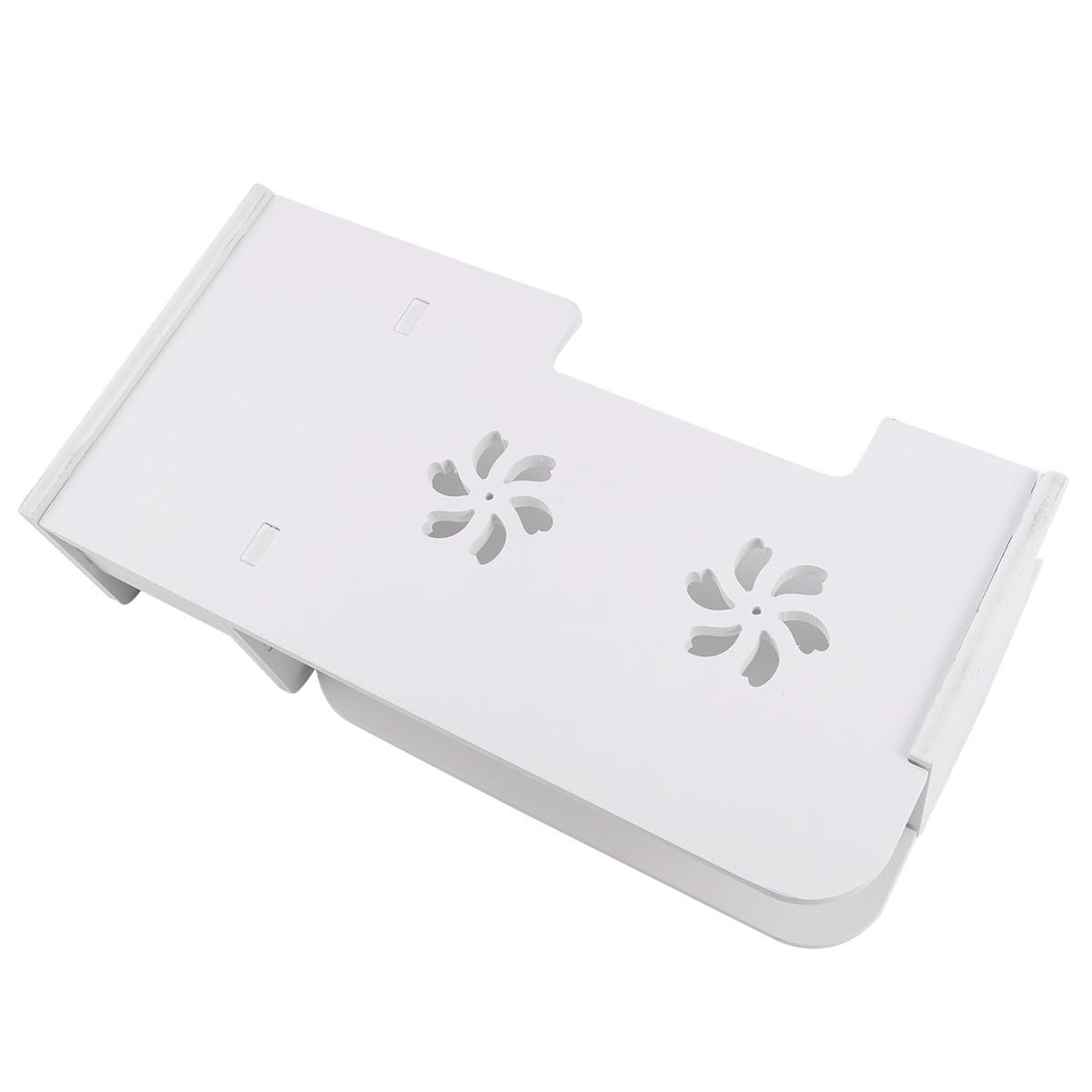 Estante Flotante de Pared Blanco para Caja de Enrutador y Control Remoto Diseño Hueco Inferior, Soporte de Montaje en Pared Adecuado para Sala de Estar u Oficina