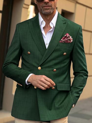 Men's Linen Blazers Casual Summer Lightweight Double Breasted Jacket for Wedding,Beach,Party4