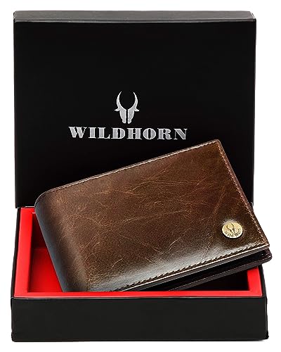 WildHorn Leather Wallet for Men, New Crunch Brown, Classic4
