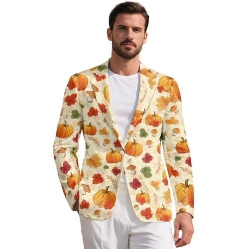 Blazer Men Regular Fit Men's Suit Jacket for Costume Party Banquet Wrinkle-Free Mens Sport Coats with Two Pockets