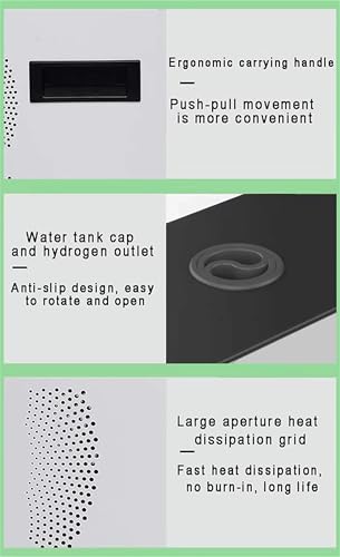 FCADFCA Hydrogen Inhalation Machine, 3-Output HO-Separated Browns Gas Inhalation System, SPE PEM Technology, 99.99% High Purity, Low Noise, Adjustable Flow Rate, 6 Hours Timer - Image 8