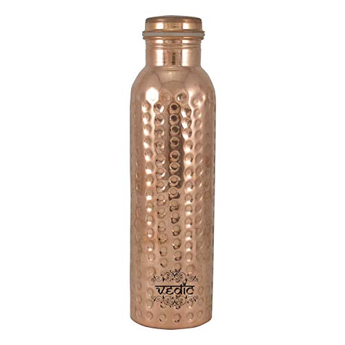 Image of Copper Leak Proof Water Bottle Flask Ayurvedic Health Benefits Bottles for Home, Office, Refrigerator, Sports, Gym, and Workout - 1 L