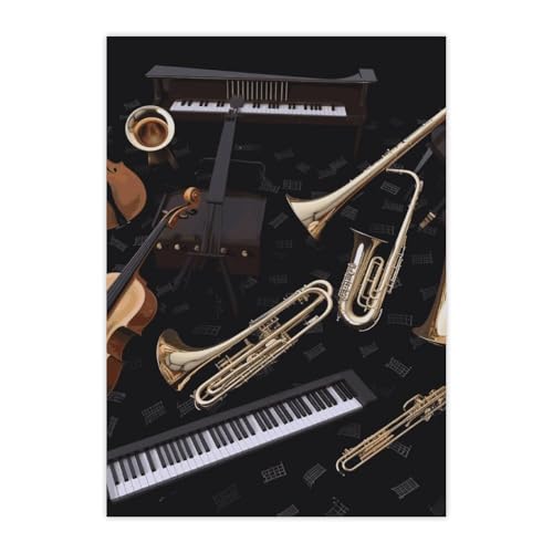 Stickers instruments de musique imperméables pour bouteille eau et pc