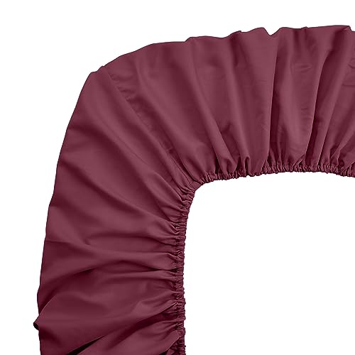 FreshCulture Full Fitted Sheets, Bulk Pack of 6, Deep Pocket, Soft Microfiber Bottom Sheets for Home, Salons, Hotels, Full Size Fitted Sheets Only (Burgundy)