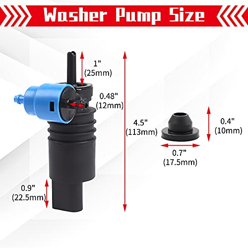 Otuayauto Windshield Washer Pump For Jeep, Dodge, Chrysler, Volkswagen, Audi, Bmw, Chevrolet, Ford - Factory Oe Style With Grommet #TOP2