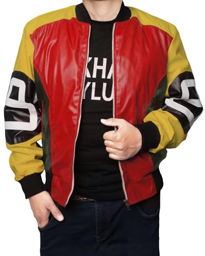 Mens 8 Ball Pool Billiard Bomber Lightweight Casual Stylish Fashion 80s 90s Retro Zip Up Faux Leather Jacket2