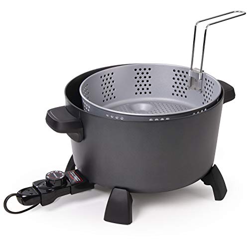 Presto 06009 10-Quart Kitchen Kettle XL Multi-Cooker, Steamer and Deep Fryer, Black
