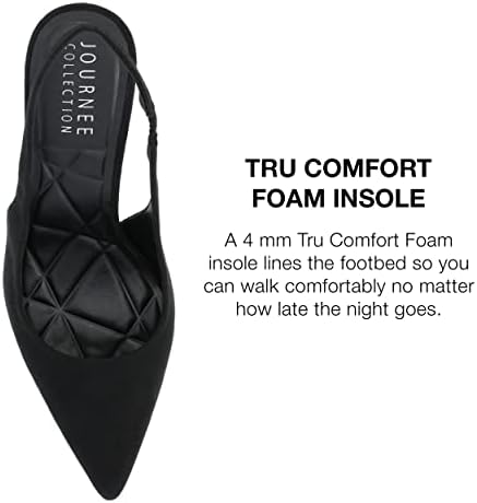 Journee Collection Womens Elenney Tru Comfort Foam Wide Width Mid Heel Pointed Toe Pumps Black 12 Wide Womens US | Image 3