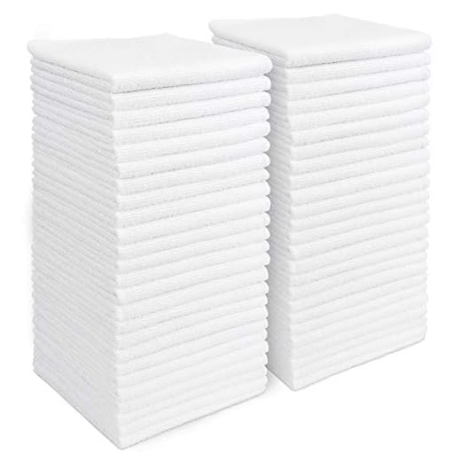 AIDEA Microfiber Cleaning Cloths White-50PK, Absorbent Cleaning Rags, Lint Free Rags, Kitchen Towels Dusting Cloth, Bar Rags for Cleaning, Cleaning Towels Wash Cloth, Dish Towels White-11.5"x 11.5"