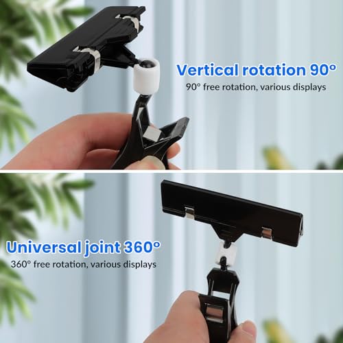 50 Pièces Plastique Rotatif Clip, Clip d'Affichage de Clip de Marchandise, Clips d'Étiquettes de Prix Noir, Clip Panneau Plastique pour Affichage de Prix de Supermarché Bureau à Domicile, Noir – vue 4