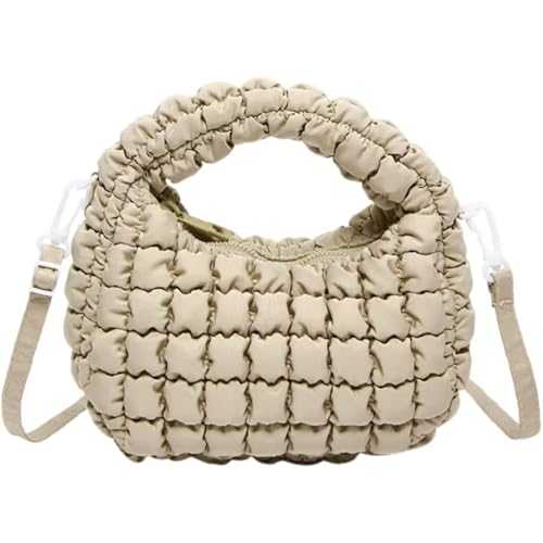 Cute Small Puffer Bag Quilted Crossbody Carryall Mini Padding Bag Soft Puffy Handbags Puff Purse for Women