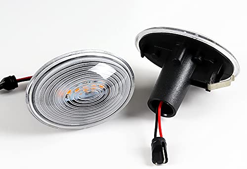 DriftX Performance, LED Turn Signal Side Marker Lights fit for compatible with 2007-2015 Mini Cooper, Clear Lens Reflector Amber Led Side Marker Lamps (2PCS)