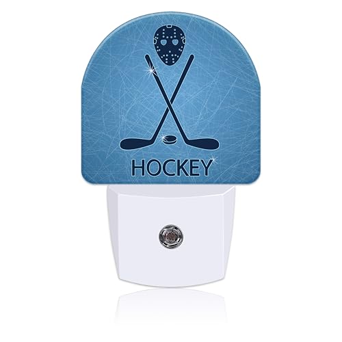 Image of Hockey Mask Night Light with Dusk to Dawn Sensor for Kids & Adults, Room Decor, Hallway, Kitchen, Bathroom, Nursery, Stairs