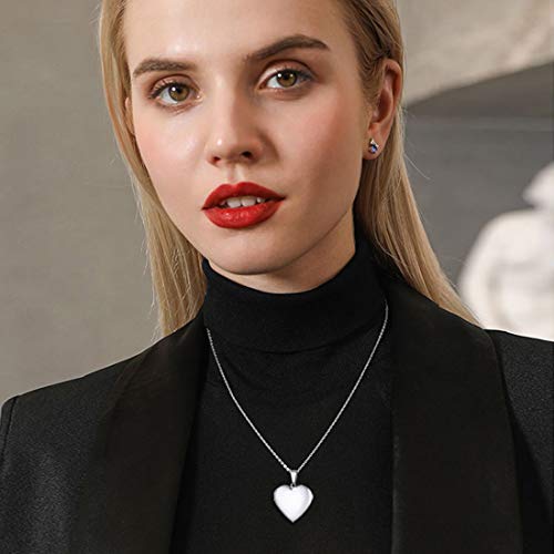 U7 Platinum Plated Charm Necklaces Heart Pendant Photo Locket Necklace For Women Girls #TOP1