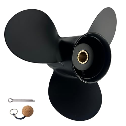 VRIWOY 11.4 x 12 Pitch Aluminum Boat Propeller | 13 Spline Tooth | OEM Fit for TOHATSU 35HP 40HP 50HP | RH Rotation, 3-Blade, 3.25” Gearcase