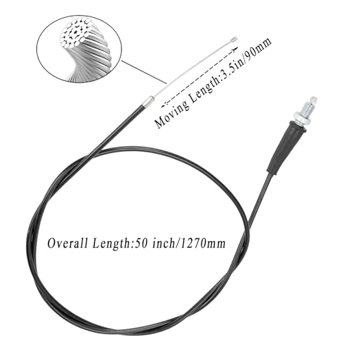 Image of 50 inch Throttle Cable for 212cc 6.5hp Coleman CT200U CT200U-EX BT200X Baja Warrior Doodlebug DB30 MB165 MB200 MOTOVOX MBX10 MBX11 MBX12 RT200 Mini Bike 50cc 110cc 125cc Dirt Bike Moto Black