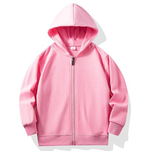 DDAPJ pyju Girls Boys Zip-Up Hoodie Sweatshirt Fleece Hooded Jackets Long Sleeve Loose Casual Coat Kids Fall Tops 2-13 Years