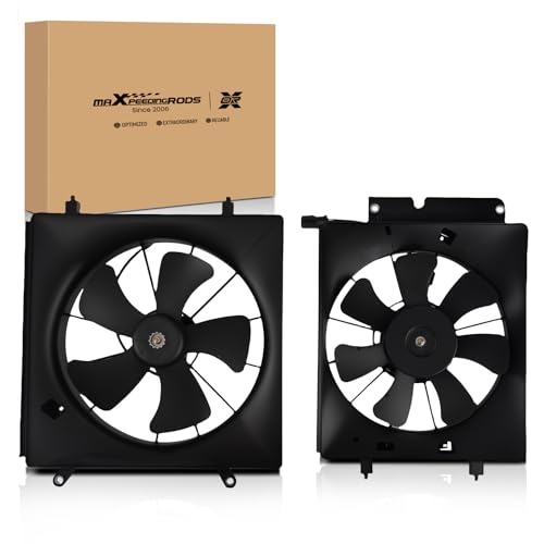 Image of maXpeedingrods 2PCS Radiator AC Condenser Cooling Fan Assembly for Honda CR-V 2002-2006, for Honda Element 2003-2006, 38611PNA00 HO3113116 19015PNB003 38616P3G003