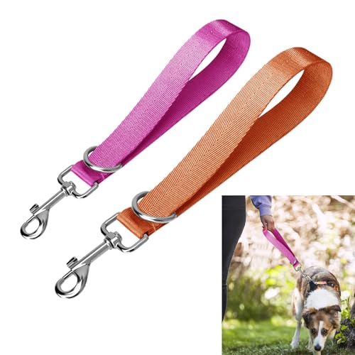 Short Dog Leash,Short Leash for Dog Training Traffic,Dog Training Leash,Traffic Leash for Dogs,Traffic Handle Leash Short Dog Lead,Pet Leashes for Large Medium Dogs(Orange and Purple)