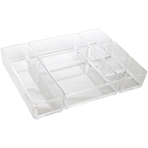 ARAD Clear Acrylic Office Tool Craft Organizer Set, Desk Drawer