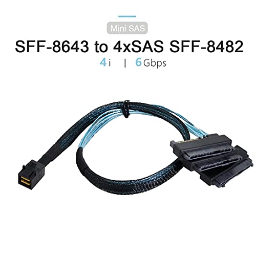 Cable Raid interno Mini SAS SFF-8643 Host a SFF-8482 de 29 pines para configuracion de servidores 2