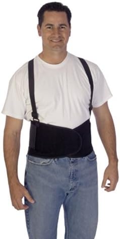 Liberty DuraWear Plain Back Support Belt with Detachable Suspenders, Medium, Black