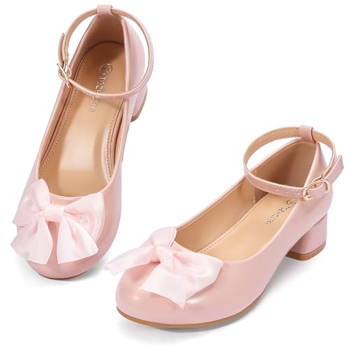 TOZHCITA Girls Low Heels Shoes Princess Dress Up Shoes,Flower Girls Sandal Shoes in Wedding Party Church Costume,Pink for 2M Little Kids by TOZHCITA - Used condition - US$10.39