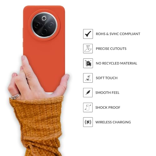 Image of SPRIG Compatible with Vivo T4 Premium SilkTone Back Cover Drop Tested Shock Proof Mobile Case for Men, Women, Boys and Girls with Camera Protection (Orange)