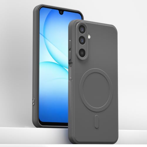 Image of Outlouders Back Cover for Samsung Galaxy M17 5G / A17 5G / F17 5G | Soft Matte Silicone | Magnetic-Safe Logo Design (Magnetic-Safe Not Compatible) | Shockproof Bumper Case (Grey)
