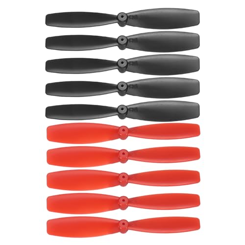 MECCANIXITY 10 Set 55mm/2 Inch Mini Propellers, Special Props Central Axis 1MM for RC Aircraft Lightweight Drones Mini Quadcopter Accessories, Black/Red