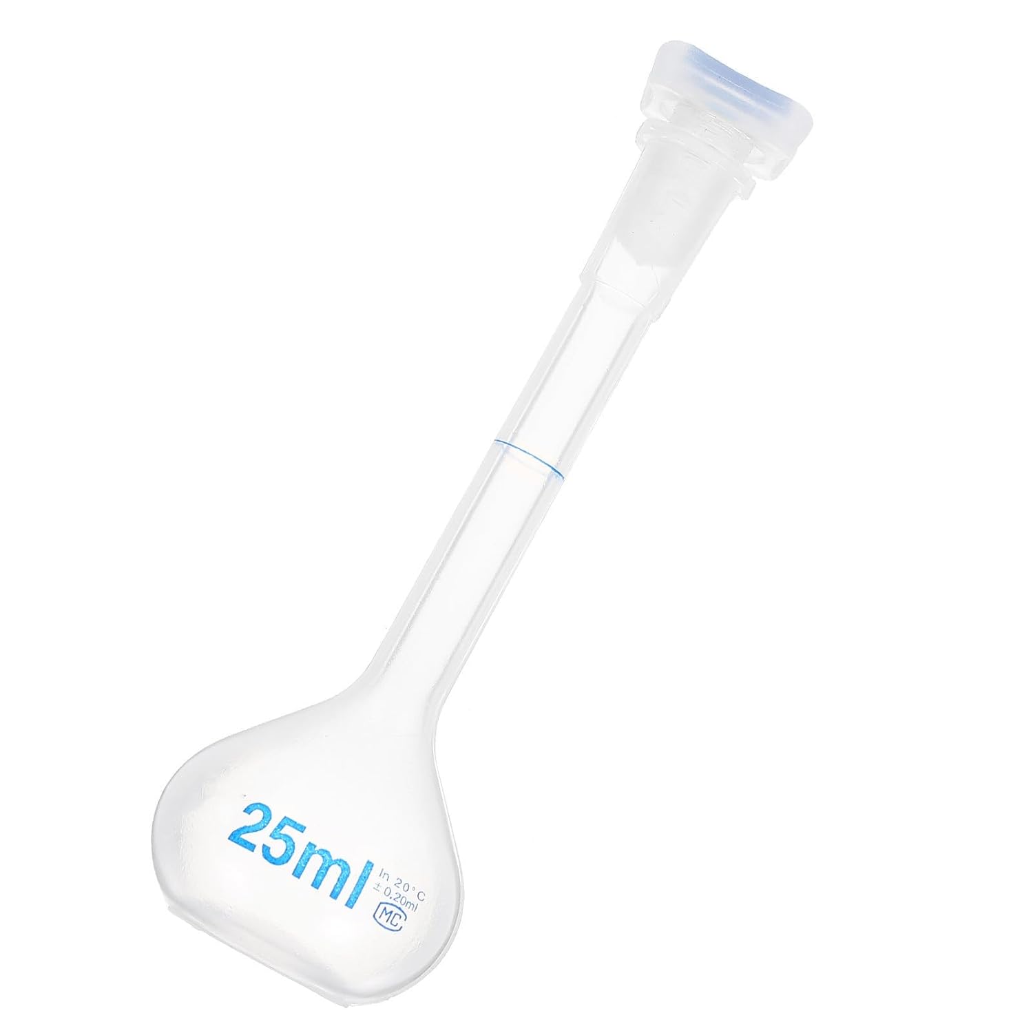 25ml Plastic Volumetric Flask with Cap for Laboratory Applications, Leak-Resistant Liquid Storage Bottle Made of Sturdy Pp Material, for Experimental Liquids and Science Lab Use