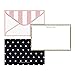 Graphique Classic Dot Flat Note Cards, Sleek Pink, Black and Gold Scalloped Note Card Stationery w/ Printed 
