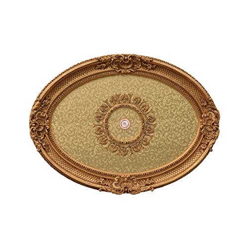 Image of Oval Golden Rocaille Gold Chandelier Ceiling Medallion or Fan Medallion, 43 Inches