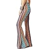 WSPLYSPJY Women’s Print Stretch Bell Bottom Flare Palazzo Pants Trousers