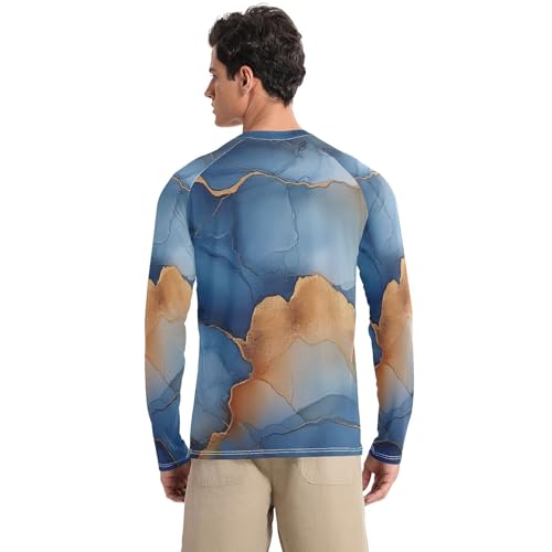 Marble Terracotta Navy Blue Shirts Summer UPF 50+ Lightweight Long Sleeve UV Sun Protection Long Sleeve Shirts Water Fishing2