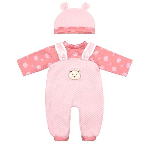 ZWOOS Roupas para bonecas de bebé 50 a 55 cm, urso pequeno compatível com New Born Baby bonecas, presentes para meninas e meninos