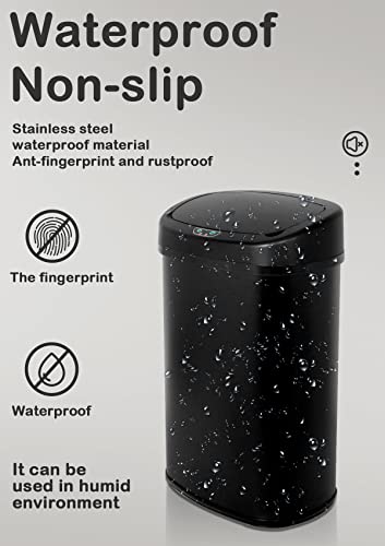 Basura automática 13 galones acero inoxidable negra miniatura 5