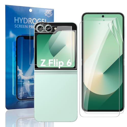Olycism 2 Pack Screen Protector for Samsung Galaxy Z Flip 6 with Lens Protector Suitable for Folding Screens Explosion-proof Material No Bubbles Anti-fingerprints Touch Sensitivity & HD Screen Film