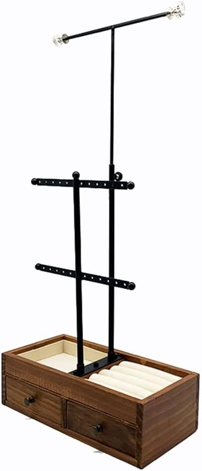 Hanging Jewelry Display Storage Box with Drawers, Can Organize Necklaces, Bracelets, Earrings, Rings (Color : A, Size : 27.5 x 22.5 x 9.5cm) (A 27.5 x 22.5 x 9.5cm)