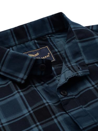 Image of Majestic Man Men Small Checkered Slim Fit Cotton Casual Shirt